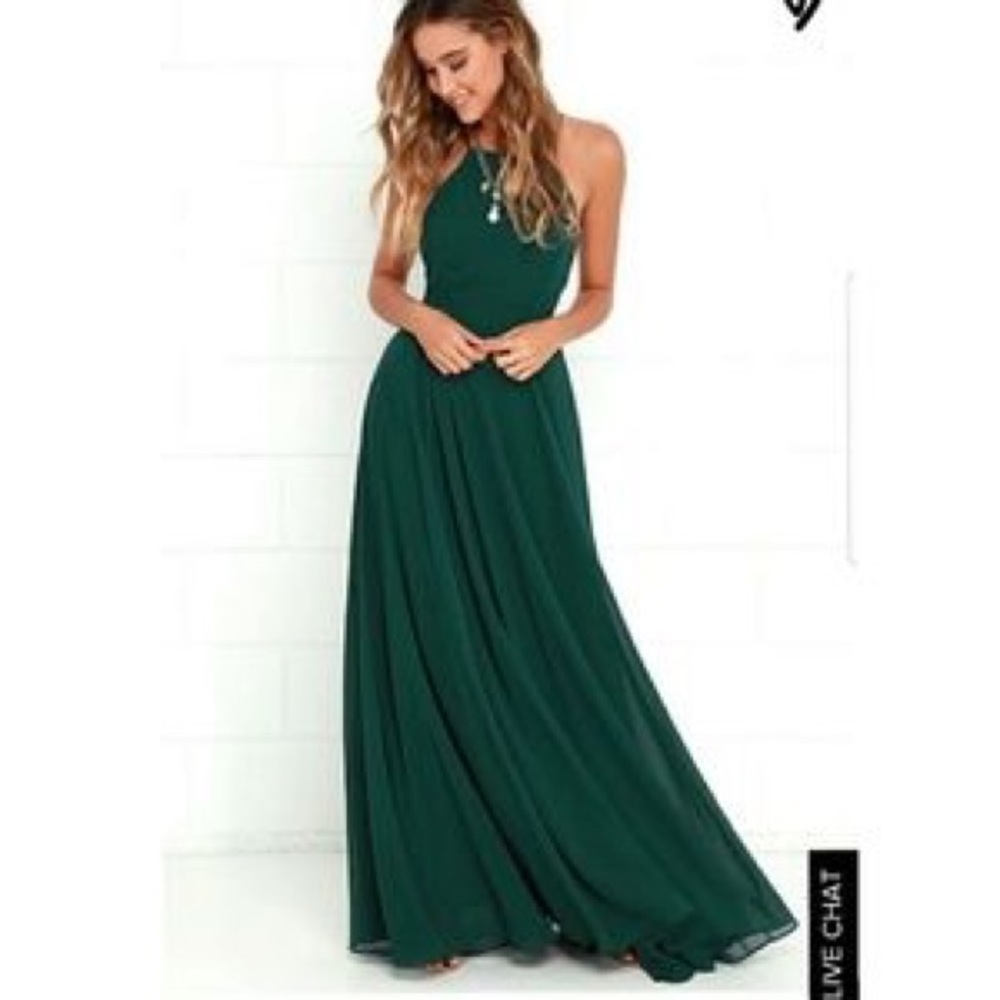 Lulus Mythical Kind of Love Dark Green Maxi Dress